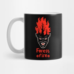 Burning man. Forest fire. Mug